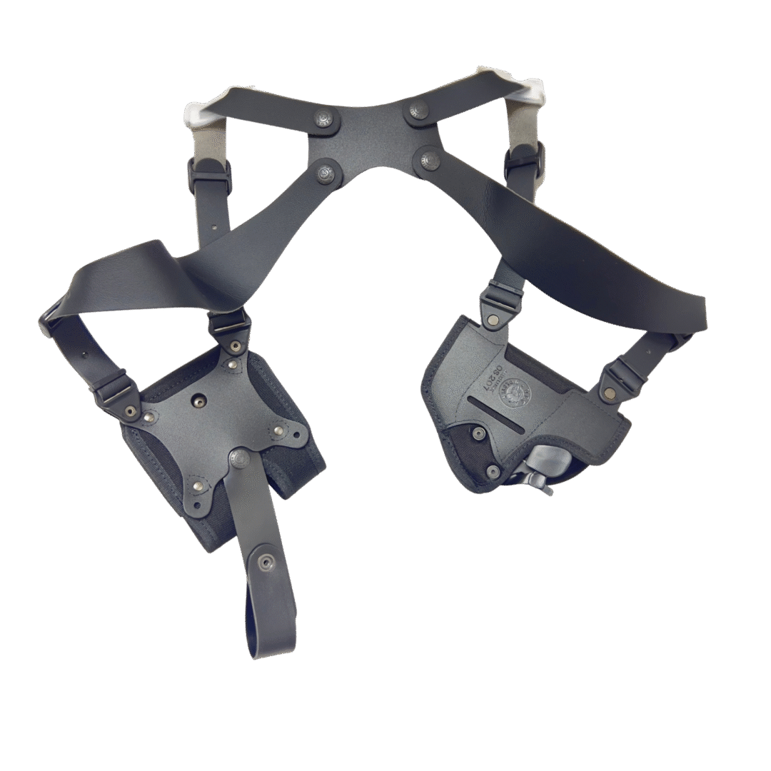 بيت مسدس من قماش صناعي مطور – كتف أو خصر مع حافظة مزدوجة ونظام أمان