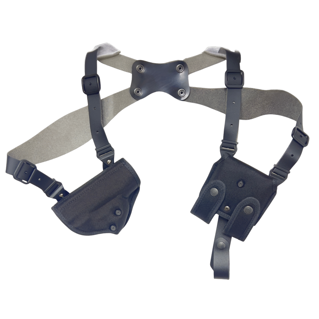 بيت مسدس من قماش صناعي مطور – كتف أو خصر مع حافظة مزدوجة ونظام أمان