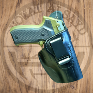 بيت مسدس جلد اسود طبيعي داخلي