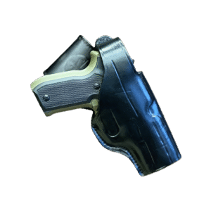 بيت مسدس على الحزام جلد اسود طبيعي