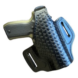 بيت مسدس من الجلد الطبيعي الفاخر بقفل إبهام