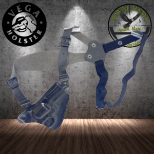 جناد مسدس طاحونة جلد اسود ايطالي على الكتف