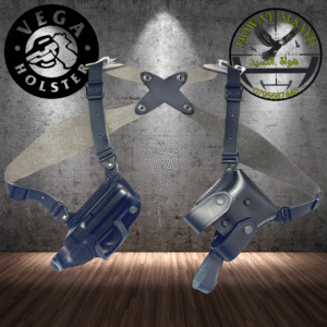 جناد مسدس مشط جلد اسود ايطالي على الكتف