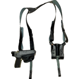 جناد أفقي من الجلد الطبيعي مع حافظة مخزنين